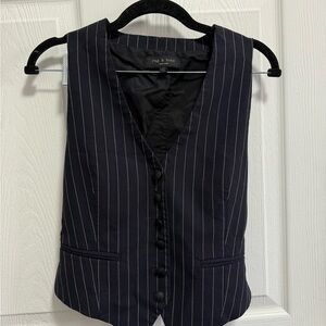 rag & bone Black Pinstriped Vest